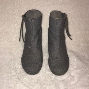 Women Toms Felt Wedges